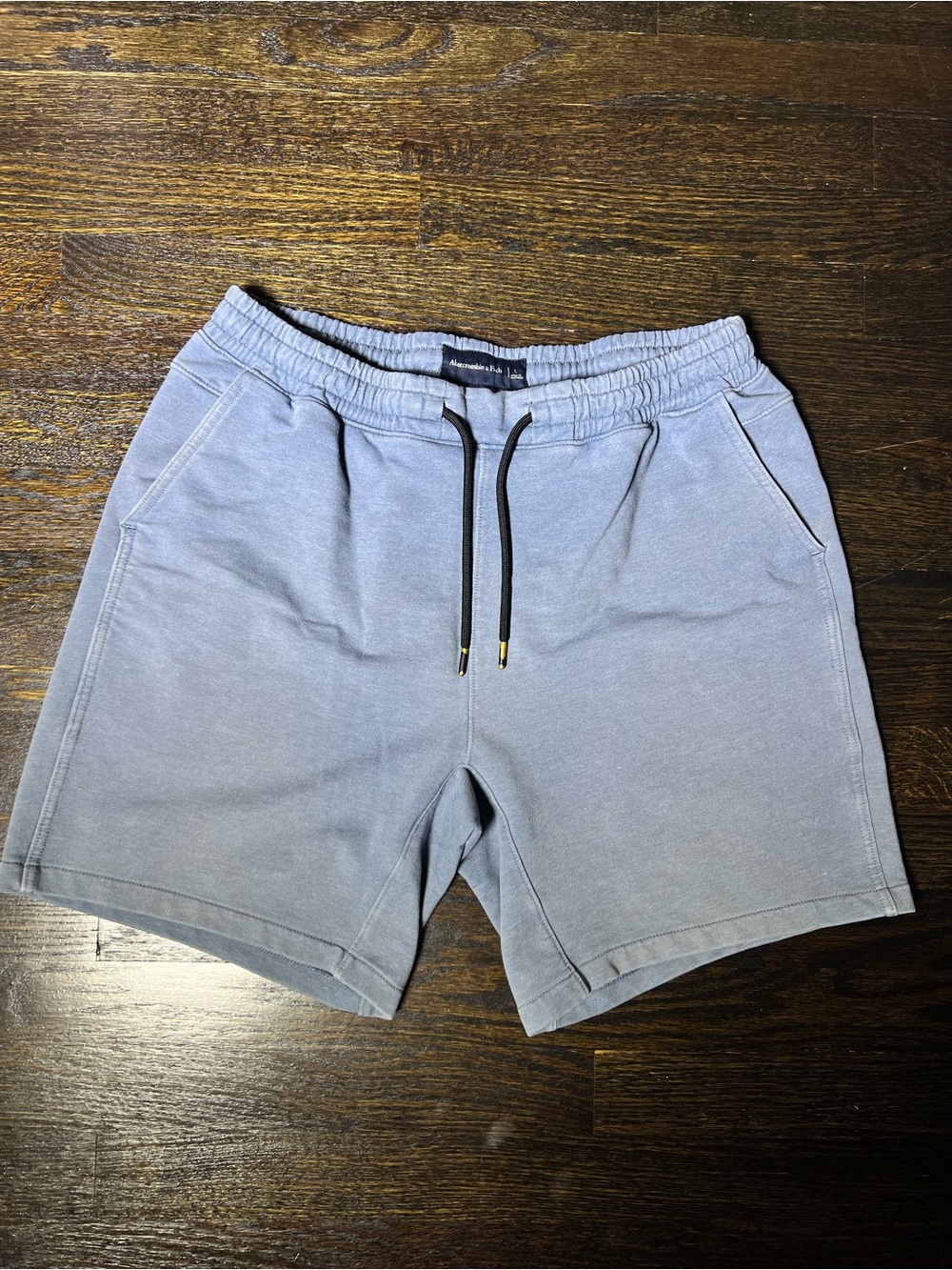 Abercrombie & Fitch Men’s Dusty Blue-Fray Fleece Lounge Sweat Shorts Large